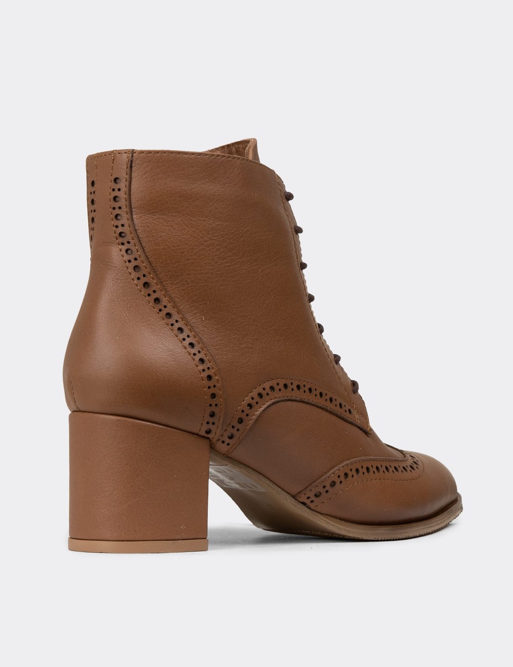 Women's Tan Leather Ankle Boots - A3009ZTBAC01 Women's Tan Leather Ankle Boots - A3009ZTBAC01