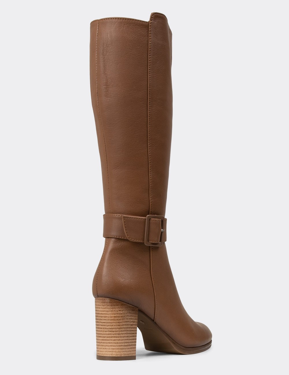 Women's Knee High Tan Leather Boots - A2137ZTBAC01 Women's Knee High Tan Leather Boots - A2137ZTBAC01