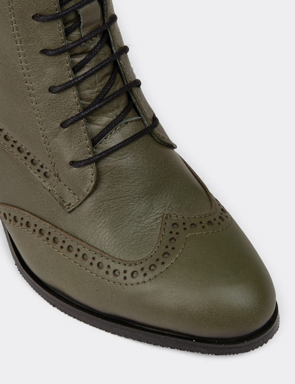 Women's Green Leather Boots - A3009ZYSLC01 Women's Green Leather Boots - A3009ZYSLC01
