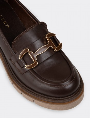 Women's Brown Leather Loafers