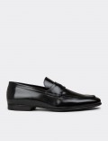Men's Black Leather Loafers