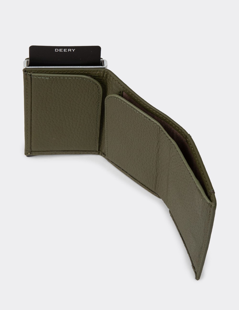 Men's Green Leather Wallet - 00632MHAKZ02 Men's Green Leather Wallet - 00632MHAKZ02