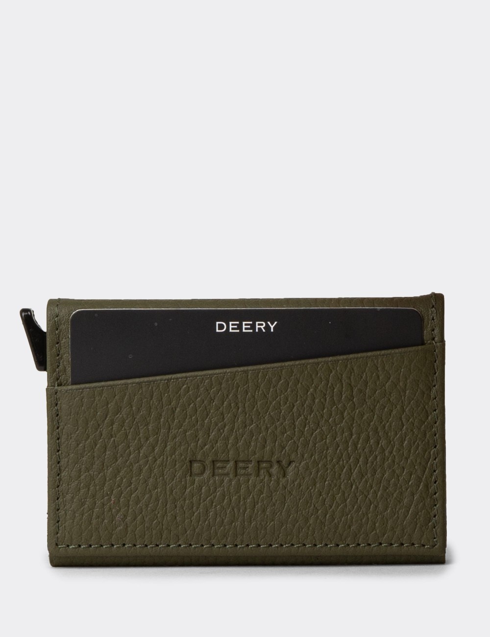 Men's Green Leather Wallet - 00611ZHAKZ01 Men's Green Leather Wallet - 00611ZHAKZ01