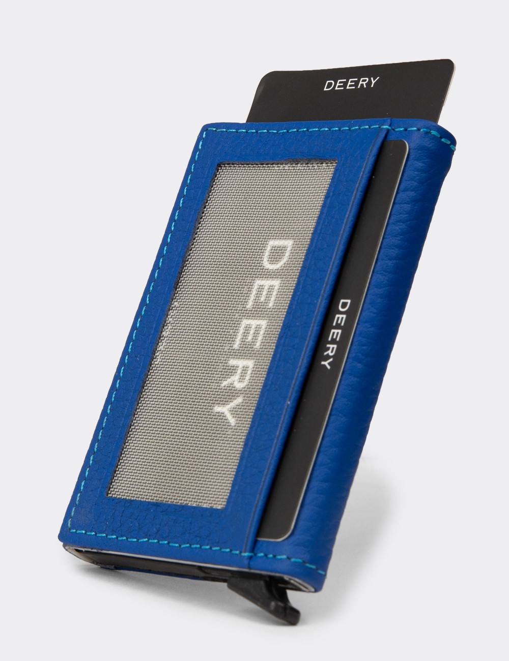 Men's Blue Leather Wallet - 00611ZMVIZ01 Men's Blue Leather Wallet - 00611ZMVIZ01