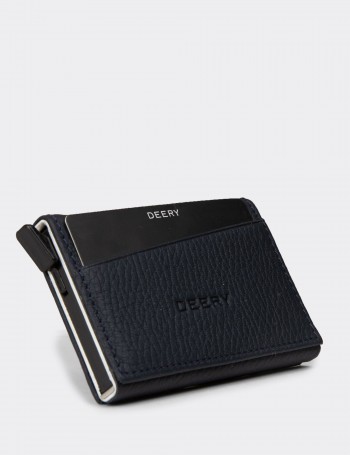 Men's Navy Leather Wallet