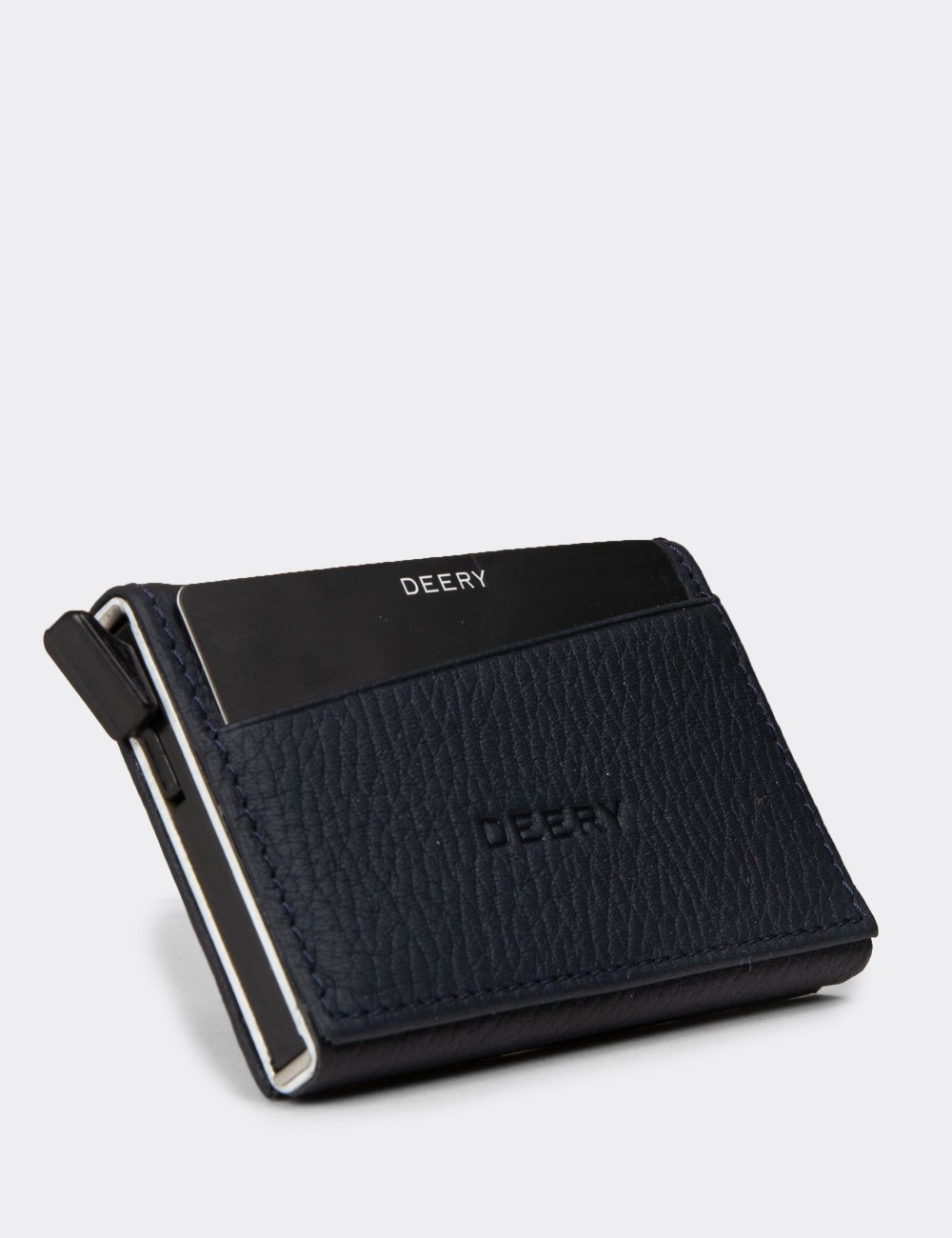 Men's Navy Leather Wallet - 00611ZLCVZ01