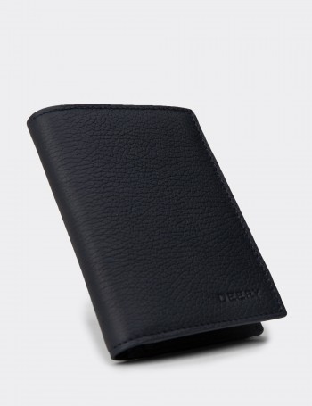 Men's Navy Leather Wallet