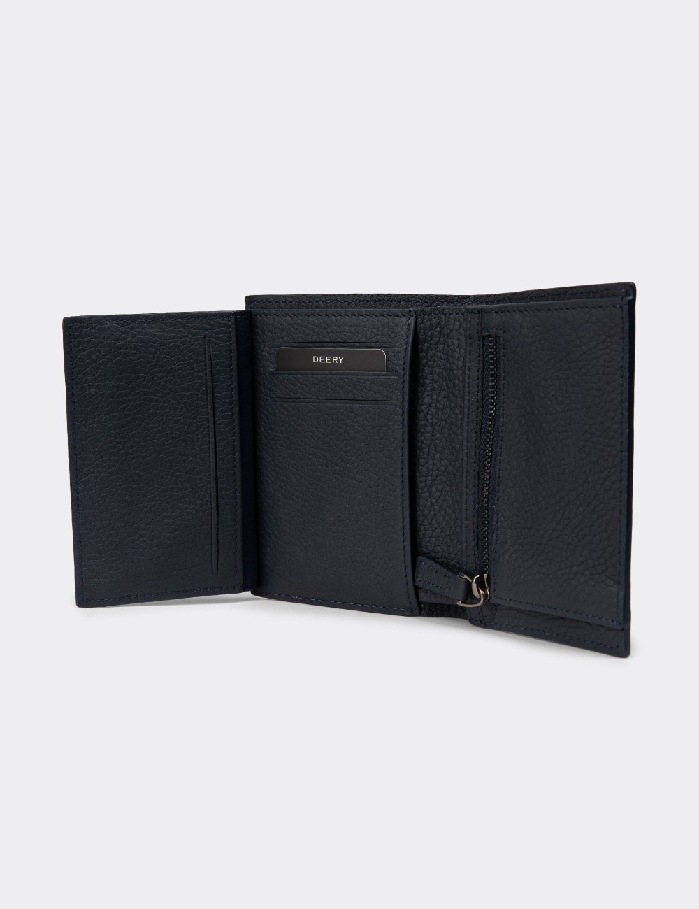 Men's Navy Leather Wallet - 00219MLCVZ01 Men's Navy Leather Wallet - 00219MLCVZ01