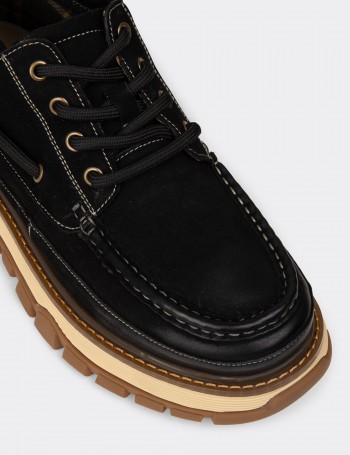 Men's Black Nubuck Leather Boots