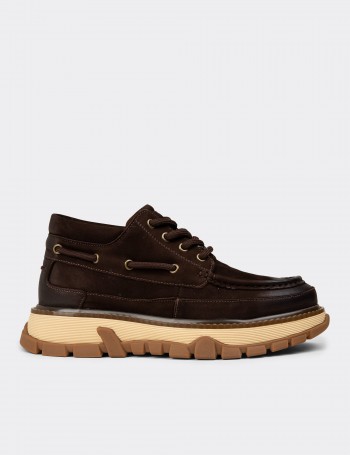 Men's Brown Nubuck Calfskin Boots