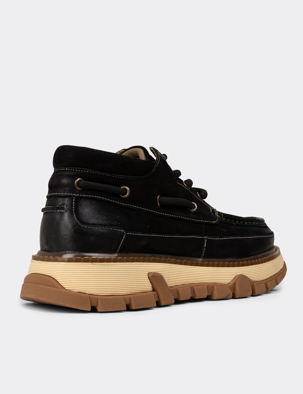 Men's Black Nubuck Leather Boots - 25550MSYHC01 Men's Black Nubuck Leather Boots - 25550MSYHC01