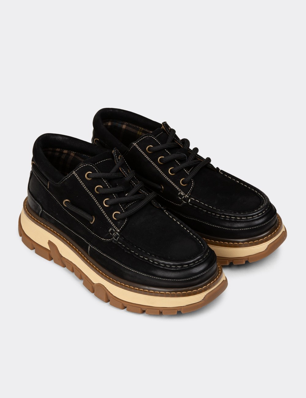 Men's Black Nubuck Leather Boots - 25550MSYHC01 Men's Black Nubuck Leather Boots - 25550MSYHC01