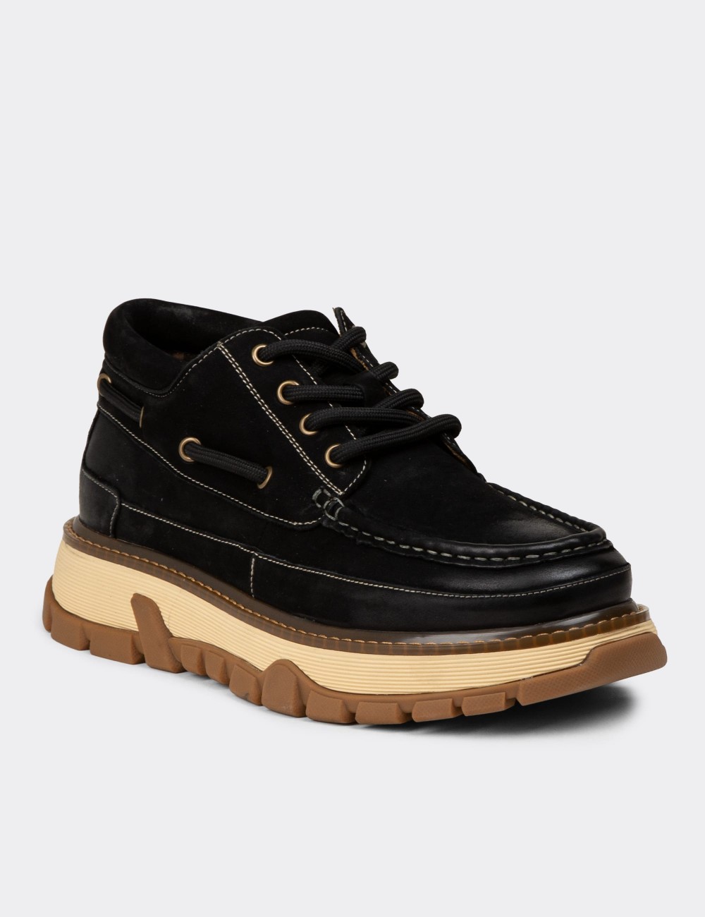 Men's Black Nubuck Leather Boots - 25550MSYHC01 Men's Black Nubuck Leather Boots - 25550MSYHC01