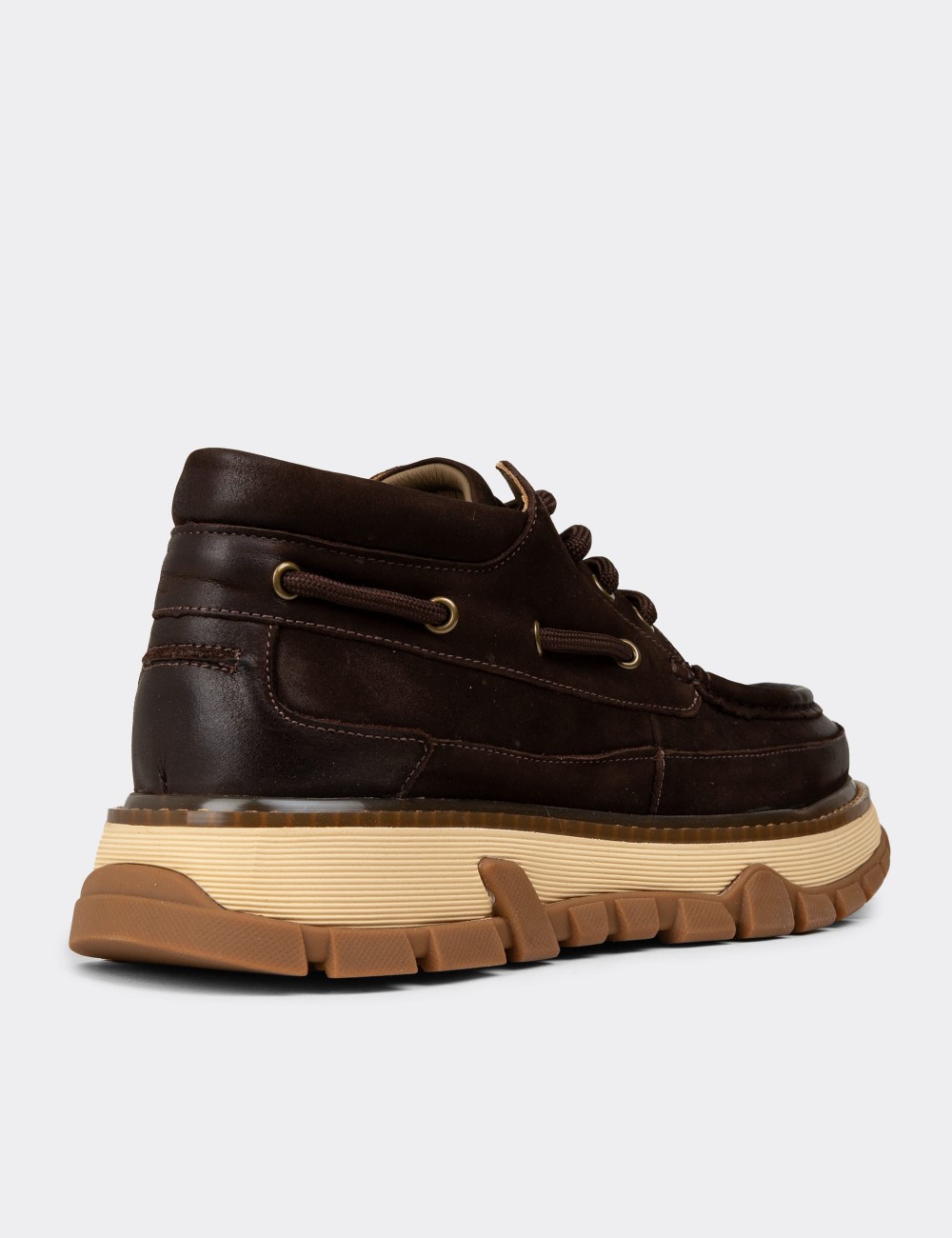 Men's Brown Nubuck Calfskin Boots - 25550MKHVC01 Men's Brown Nubuck Calfskin Boots - 25550MKHVC01
