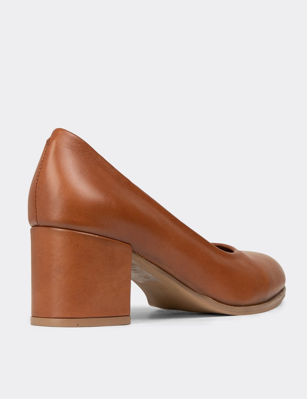 Women's Tan Leather Heeled Shoes - A3285ZTBAC01 Women's Tan Leather Heeled Shoes - A3285ZTBAC01