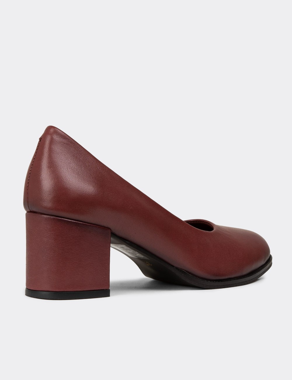 Women's Burgundy Leather Heeled Shoes - A3285ZBRDC01 Women's Burgundy Leather Heeled Shoes - A3285ZBRDC01