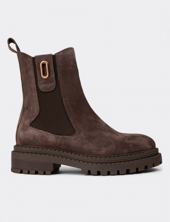 Women's Brown Suede Leather Boots
