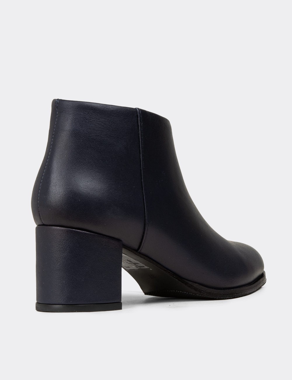 Women's Navy Leather Ankle Boots - A3324ZLCVC01 Women's Navy Leather Ankle Boots - A3324ZLCVC01
