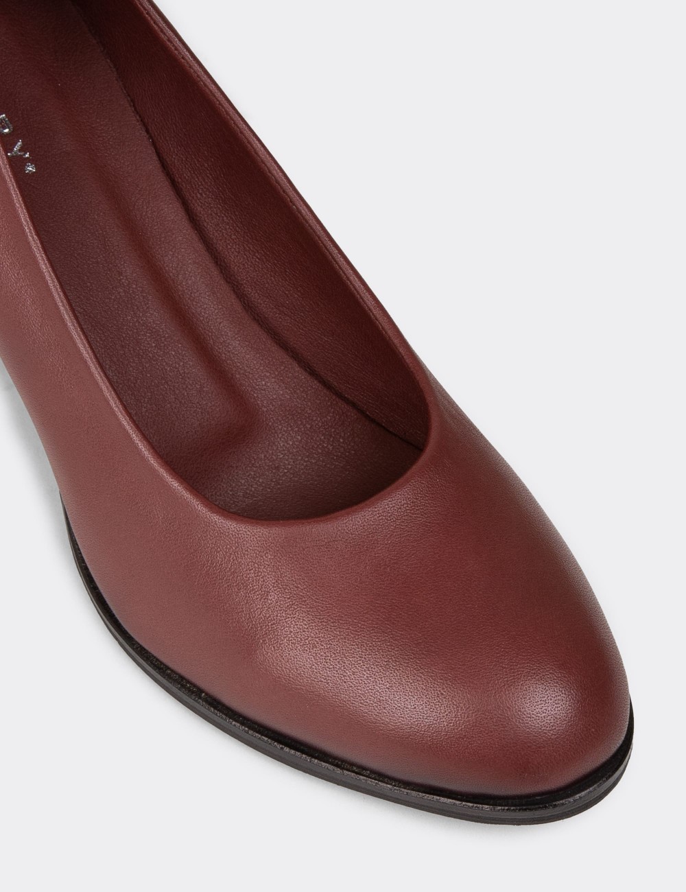 Women's Burgundy Leather Heeled Shoes - A3285ZBRDC01 Women's Burgundy Leather Heeled Shoes - A3285ZBRDC01