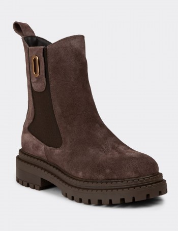 Women's Brown Suede Leather Boots