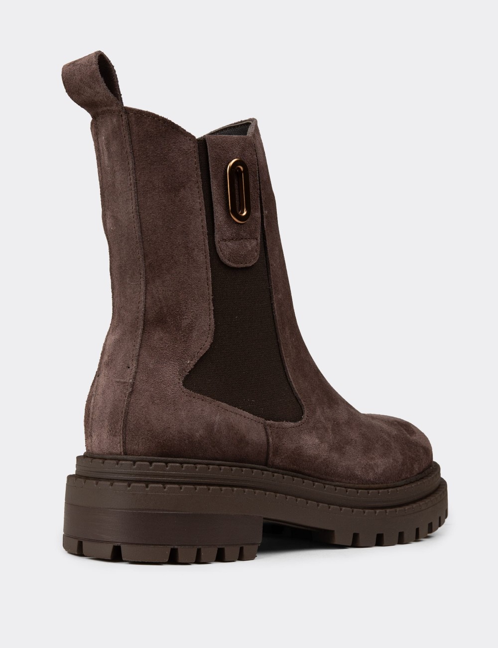 Women's Brown Suede Leather Boots - 61821ZKHVC03 Women's Brown Suede Leather Boots - 61821ZKHVC03