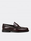 Men's Burgundy Leather Loafers