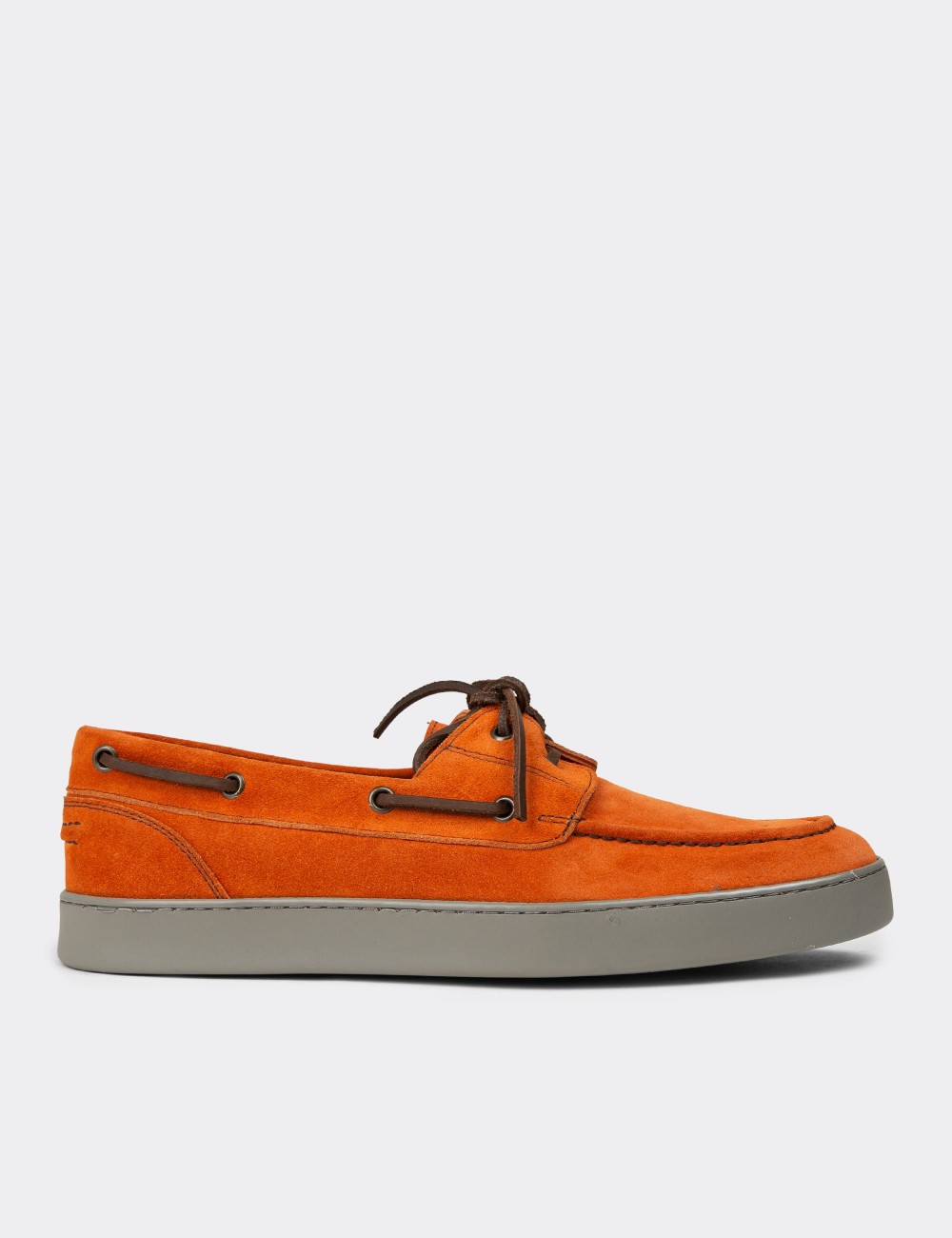 Men's Orange Suede Leather Nautical Lace-up Shoes - 01952MTRCC01 Men's Orange Suede Leather Nautical Lace-up Shoes - 01952MTRCC01