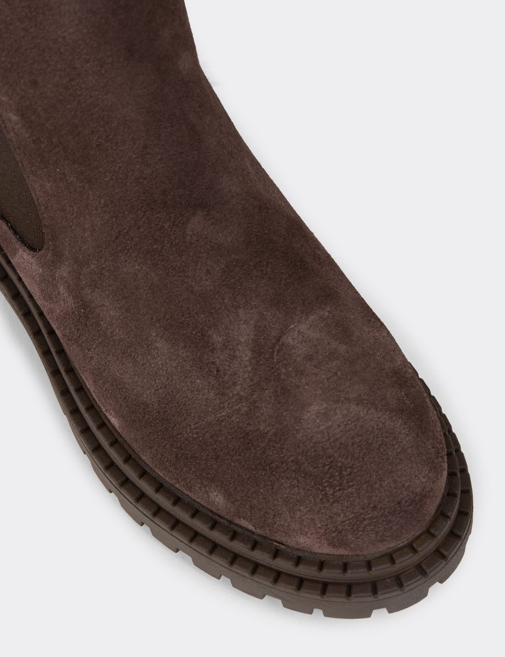 Women's Brown Suede Leather Boots - 61821ZKHVC03 Women's Brown Suede Leather Boots - 61821ZKHVC03