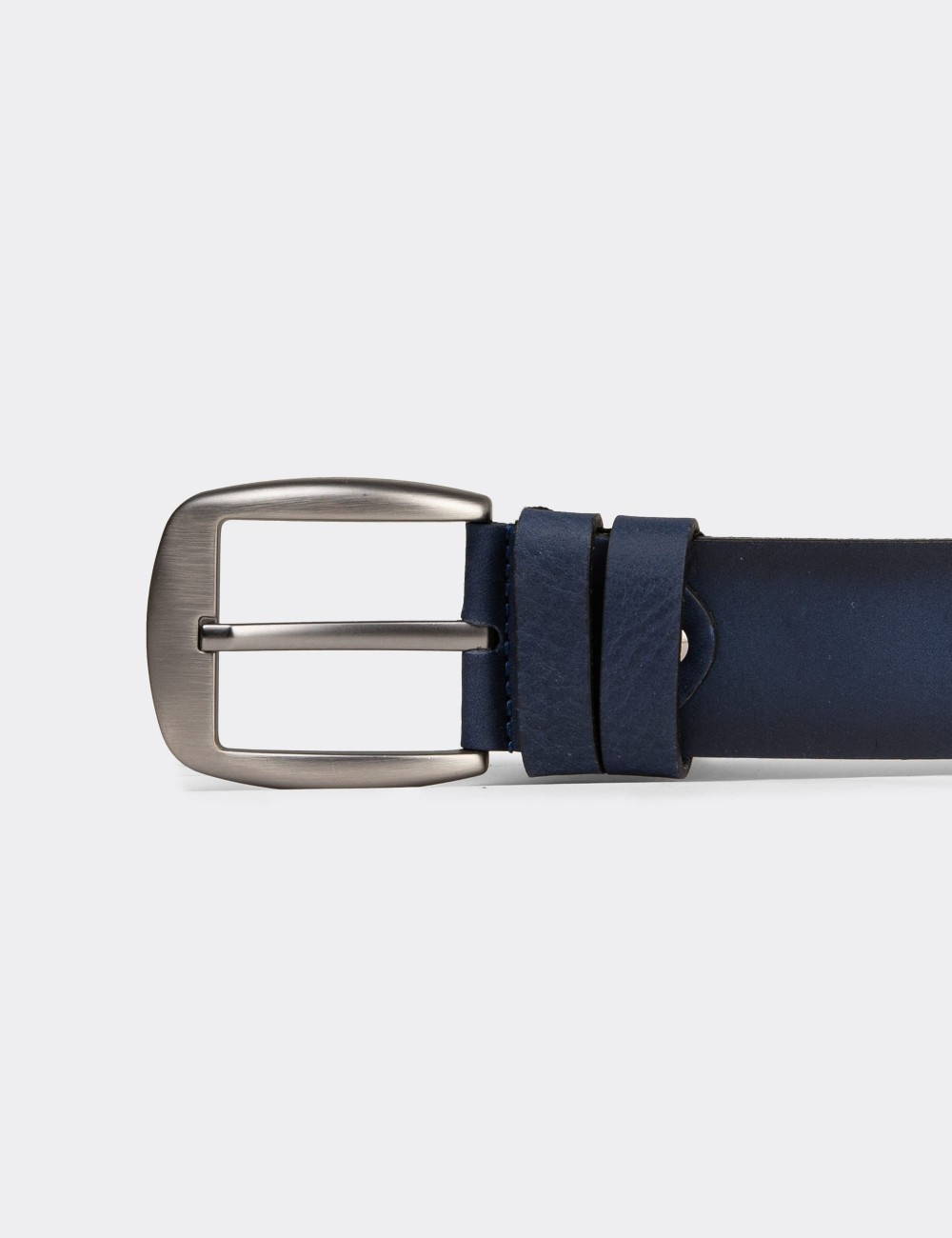 Leather Navy Men's Belt - TB001MLCVW01 Leather Navy Men's Belt - TB001MLCVW01