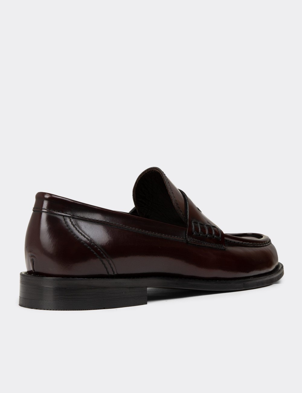 Men's Burgundy Leather Loafers - 02000MBRDM01 Men's Burgundy Leather Loafers - 02000MBRDM01