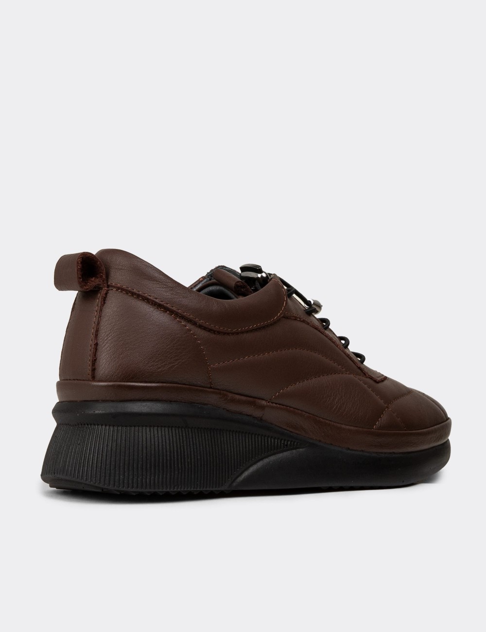 Women's Brown Leather Lace-Up Shoes - N0123ZKHVC01 Women's Brown Leather Lace-Up Shoes - N0123ZKHVC01