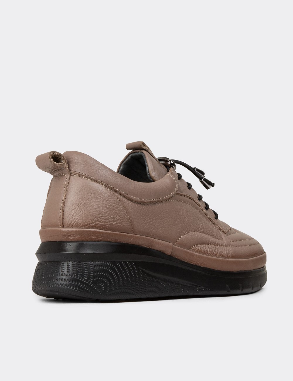 Women's Sandstone Leather Lace-up Shoes - N0120ZVZNC01 Women's Sandstone Leather Lace-up Shoes - N0120ZVZNC01