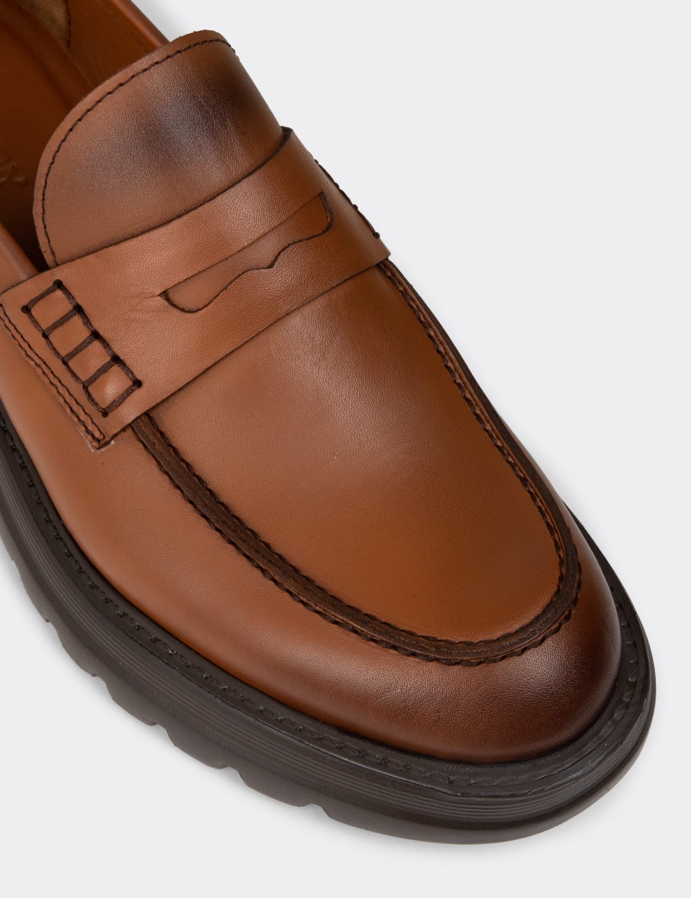 Men's Tan Leather Loafers - 02006MTBAE01 Men's Tan Leather Loafers - 02006MTBAE01