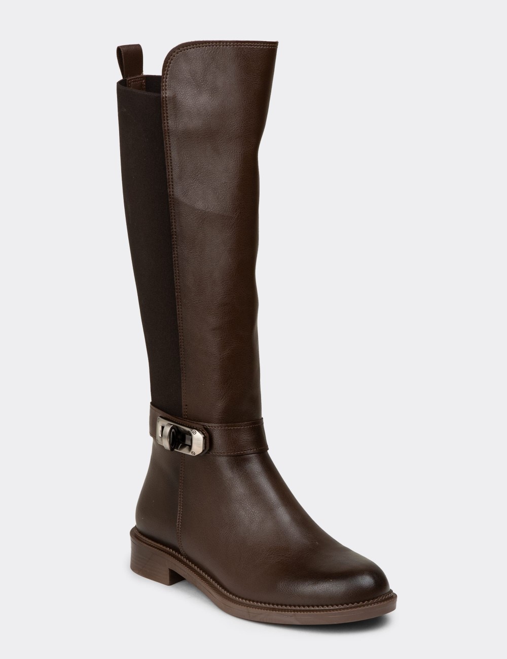 Women's Knee-High Brown Boots - K8020ZKHVC01 Women's Knee-High Brown Boots - K8020ZKHVC01