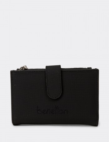 Women's Benetton Black Wallet - B1656ZSYHZ01