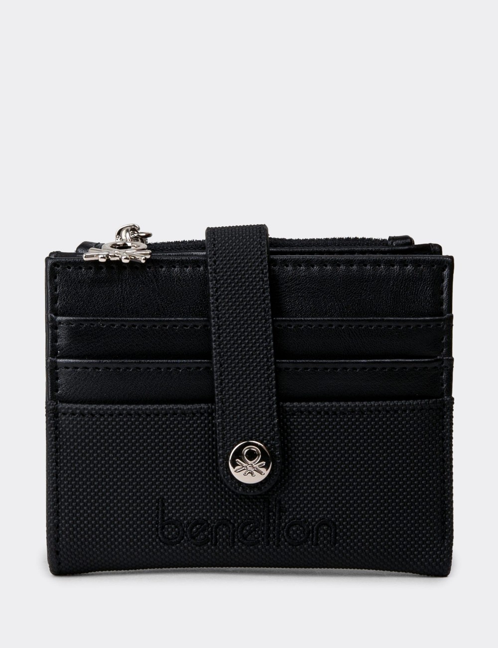 Women's Benetton Black Wallet - B1657ZSYHZ01
