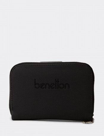 Women's Benetton Black Wallet - B0658ZSYHZ01