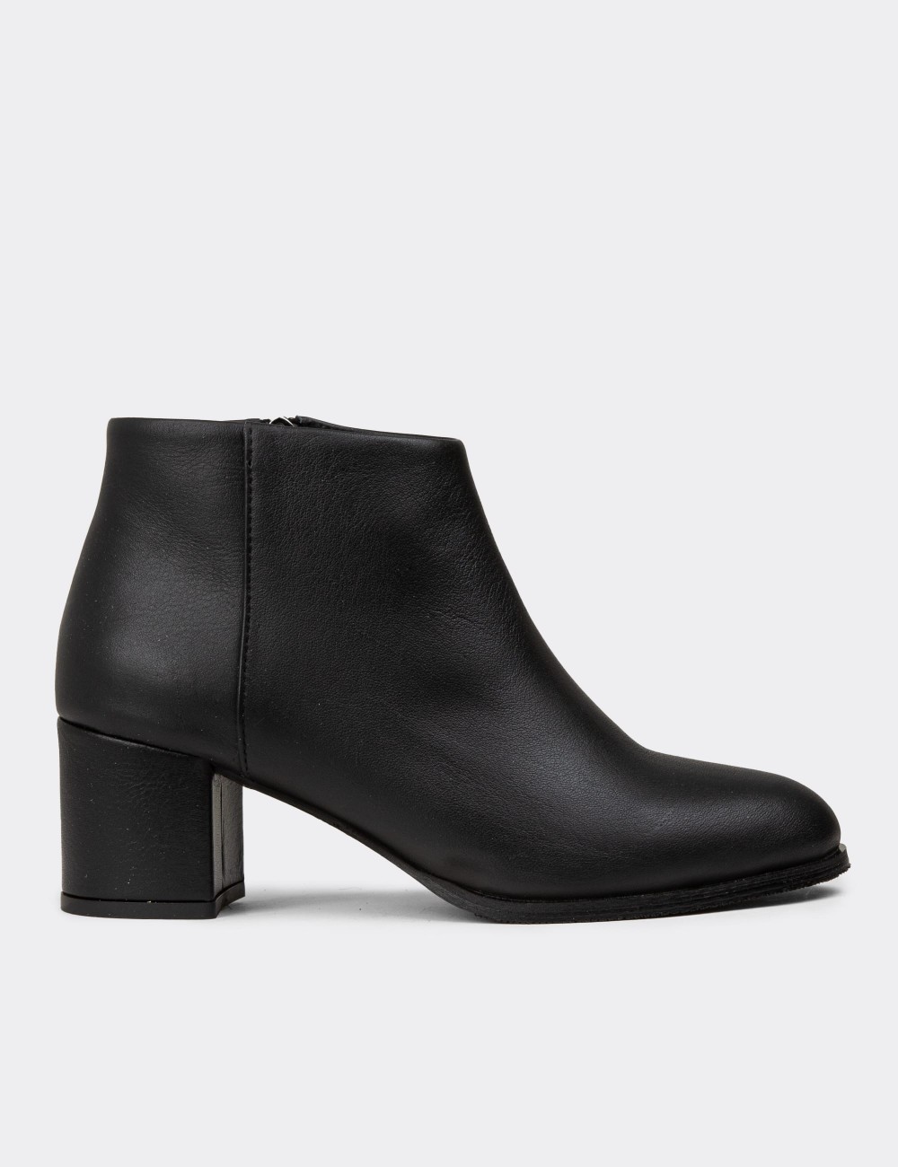 Women's Black Leather Ankle Boots - A3324ZSYHC01 Women's Black Leather Ankle Boots - A3324ZSYHC01