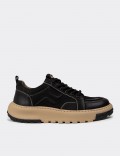 Men's Black Nubuck Leather Sneakers