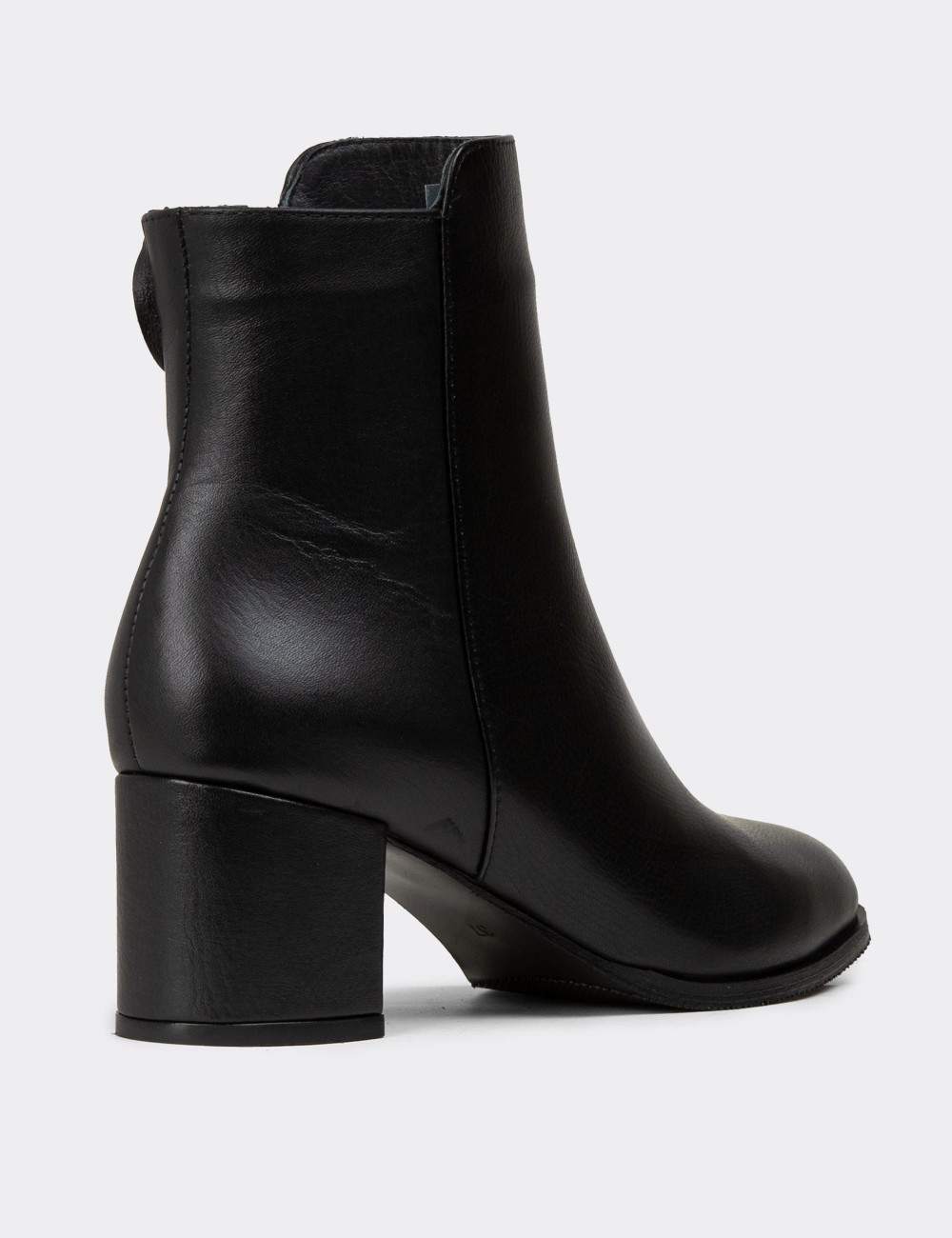 Women's Black Leather Ankle Boots - A5810ZSYHC01 Women's Black Leather Ankle Boots - A5810ZSYHC01
