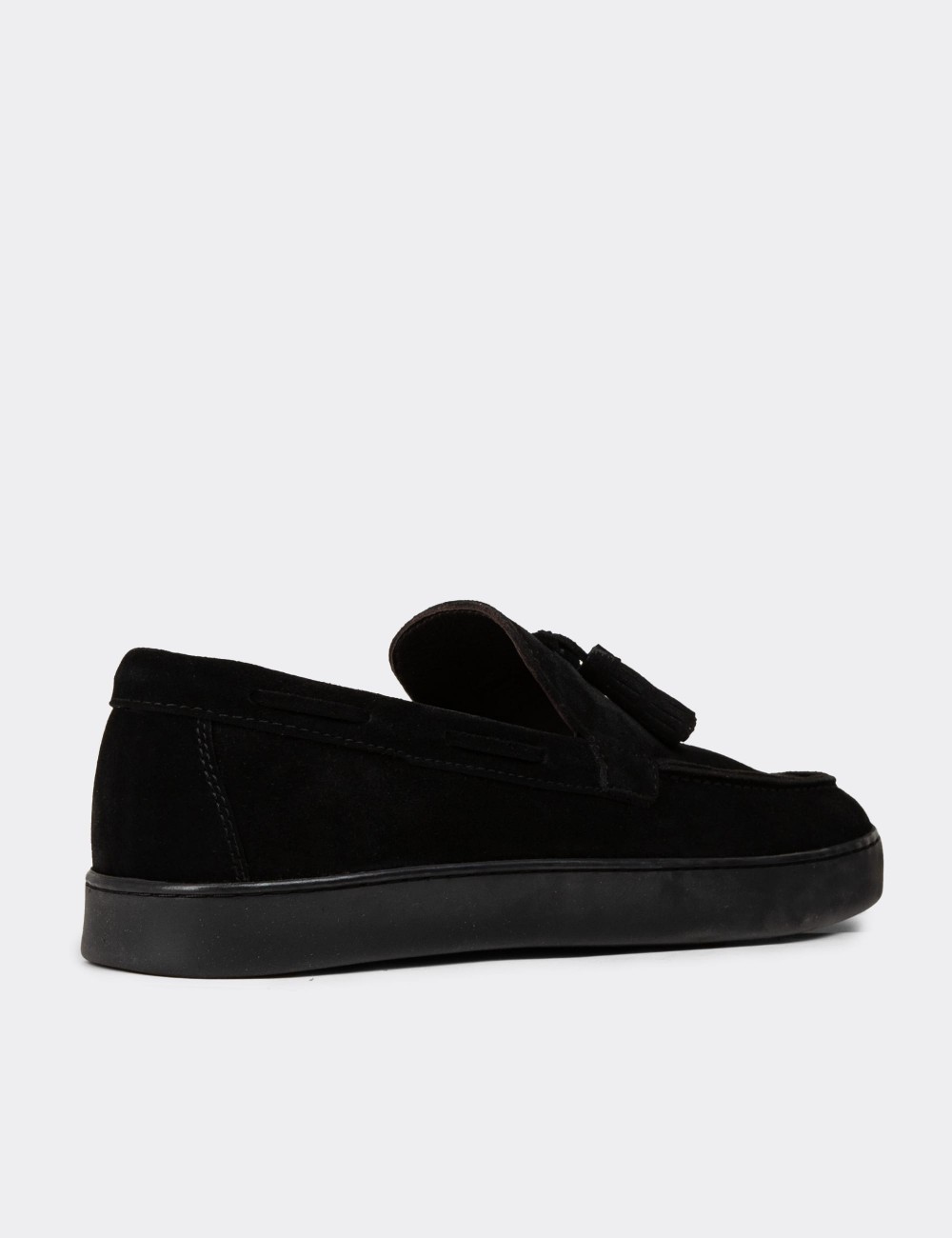 Men's Black Suede Leather Slip-On Shoes - 01994MSYHC01 Men's Black Suede Leather Slip-On Shoes - 01994MSYHC01