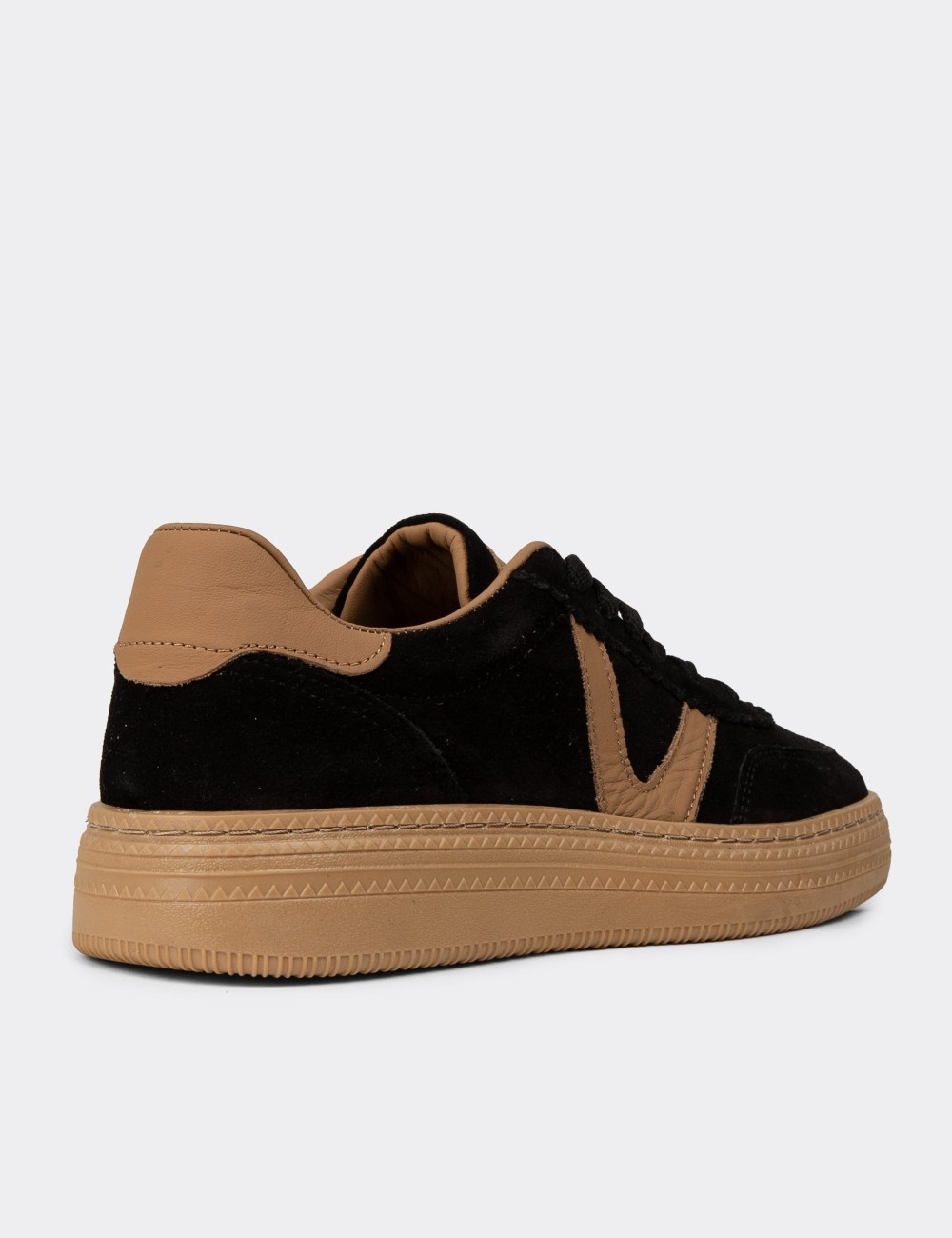 Women's Black Suede Leather Sneakers - N0170ZSYHC01 Women's Black Suede Leather Sneakers - N0170ZSYHC01