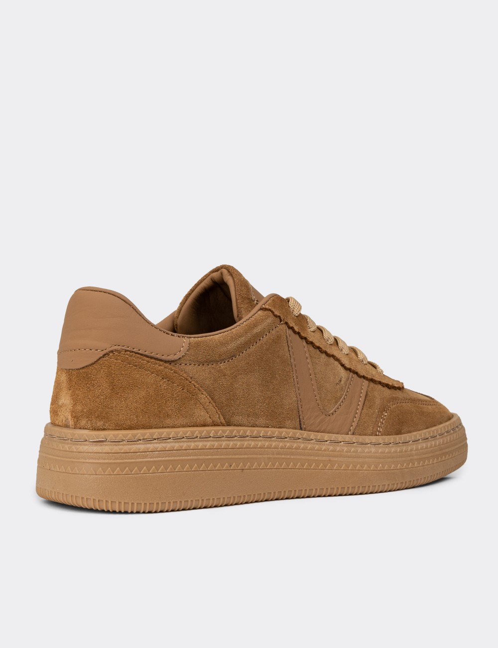 Women's Tan Suede Leather Sneakers - N0170ZTBAC01 Women's Tan Suede Leather Sneakers - N0170ZTBAC01