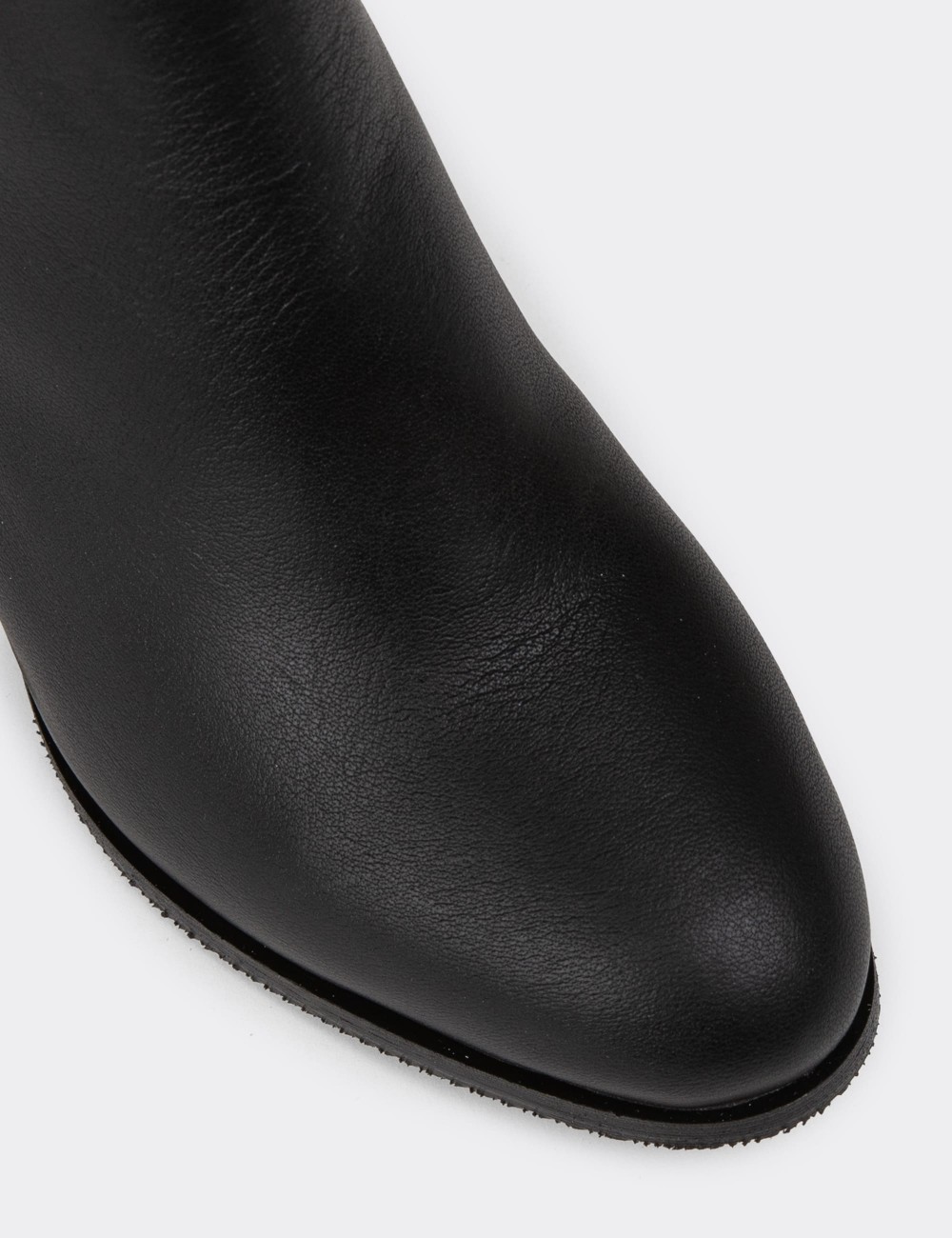 Women's Black Leather Ankle Boots - A3324ZSYHC01 Women's Black Leather Ankle Boots - A3324ZSYHC01