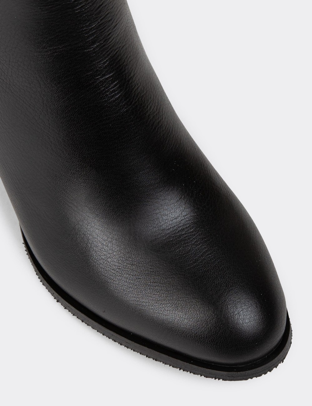 Women's Black Leather Ankle Boots - A5810ZSYHC01 Women's Black Leather Ankle Boots - A5810ZSYHC01