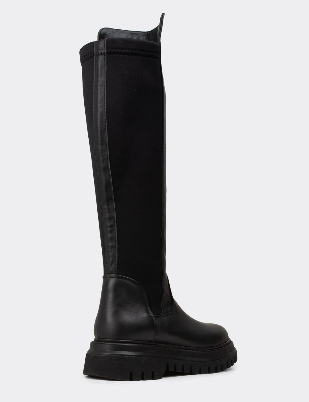 Women's Knee-High Black Boots - M1043ZSYHE01 Women's Knee-High Black Boots - M1043ZSYHE01