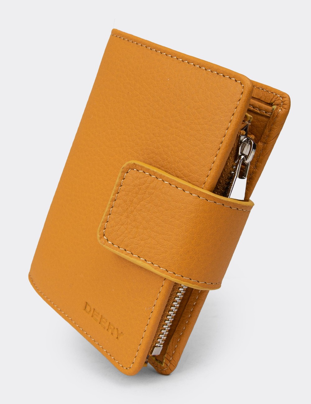 Women's Yellow Leather Wallet - 00918ZHRDZ01 Women's Yellow Leather Wallet - 00918ZHRDZ01