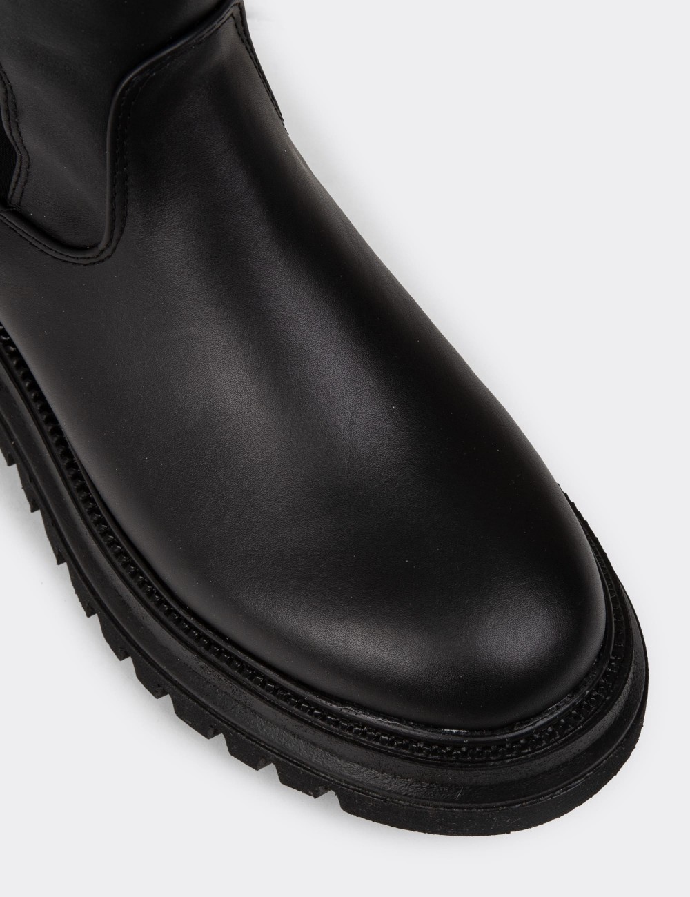 Women's Knee-High Black Boots - M1043ZSYHE01 Women's Knee-High Black Boots - M1043ZSYHE01