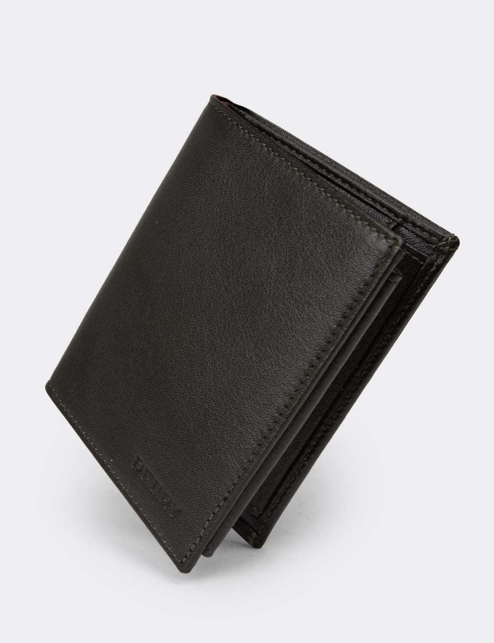 Men's Green Leather Wallet - 01102MHAKZ01 Men's Green Leather Wallet - 01102MHAKZ01