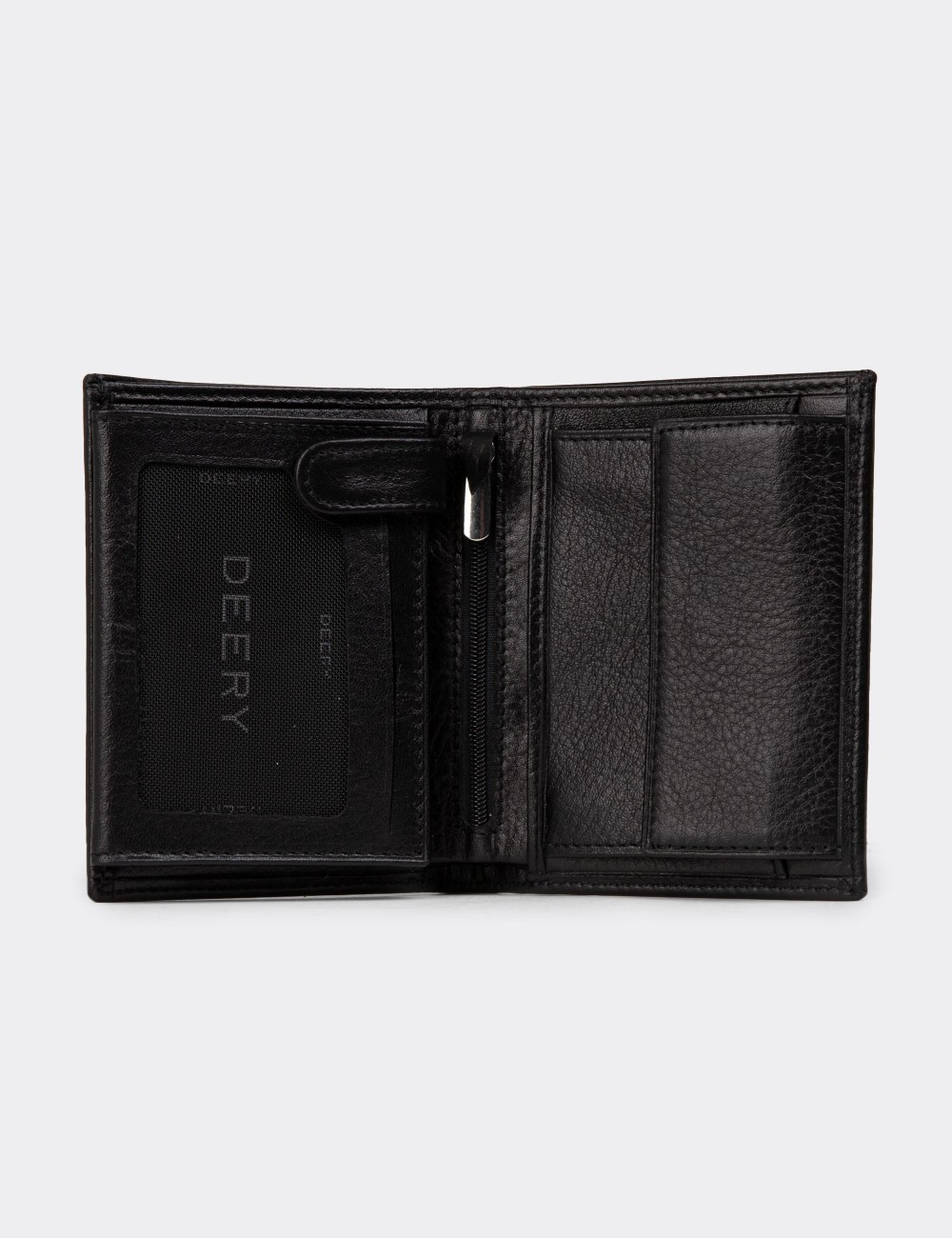Men's Black Leather Wallet - 01102MSYHZ01 Men's Black Leather Wallet - 01102MSYHZ01